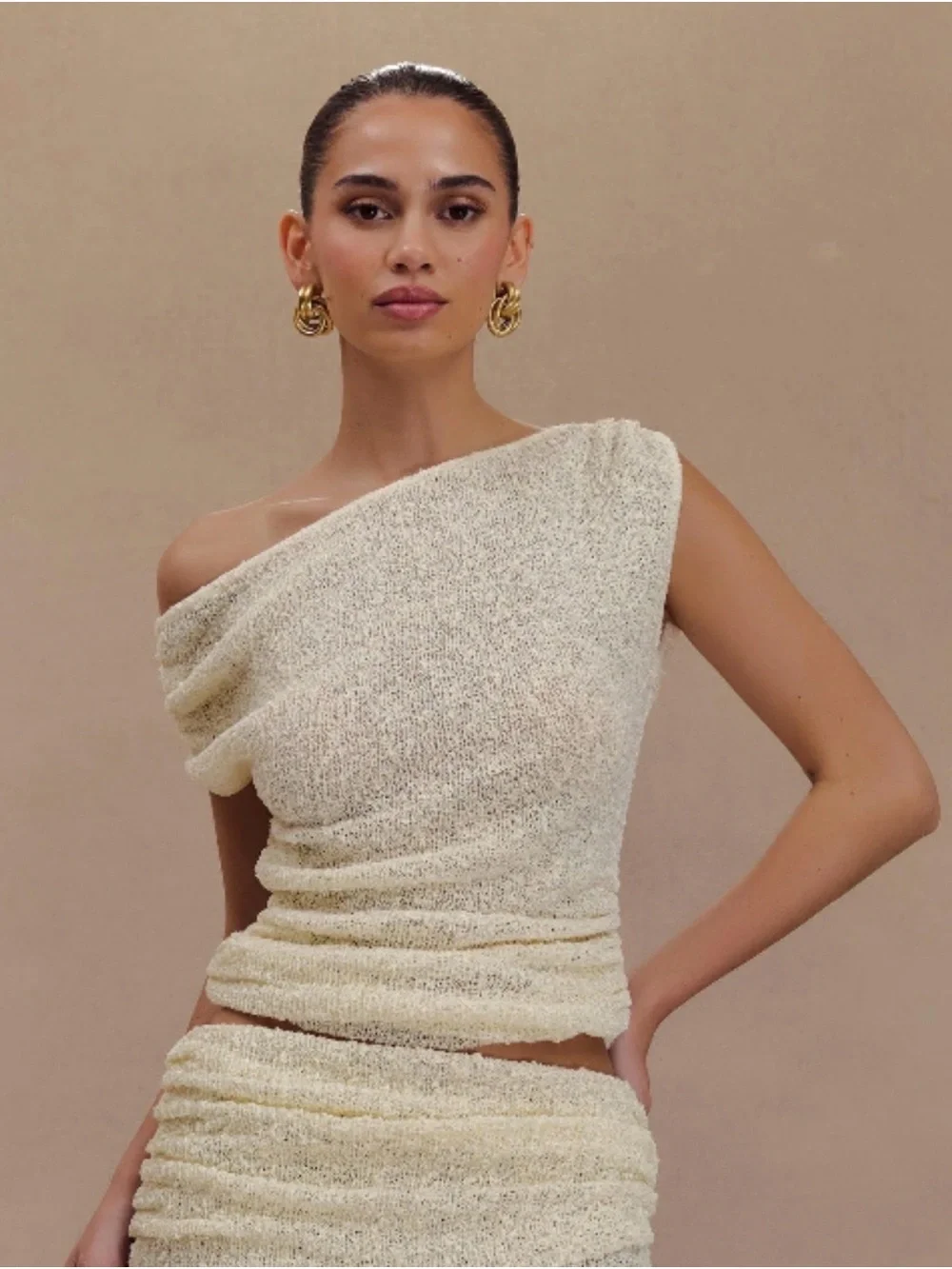 Meshki Chloe Off-the-Shoulder Boucle knit top - Picture 1 of 4